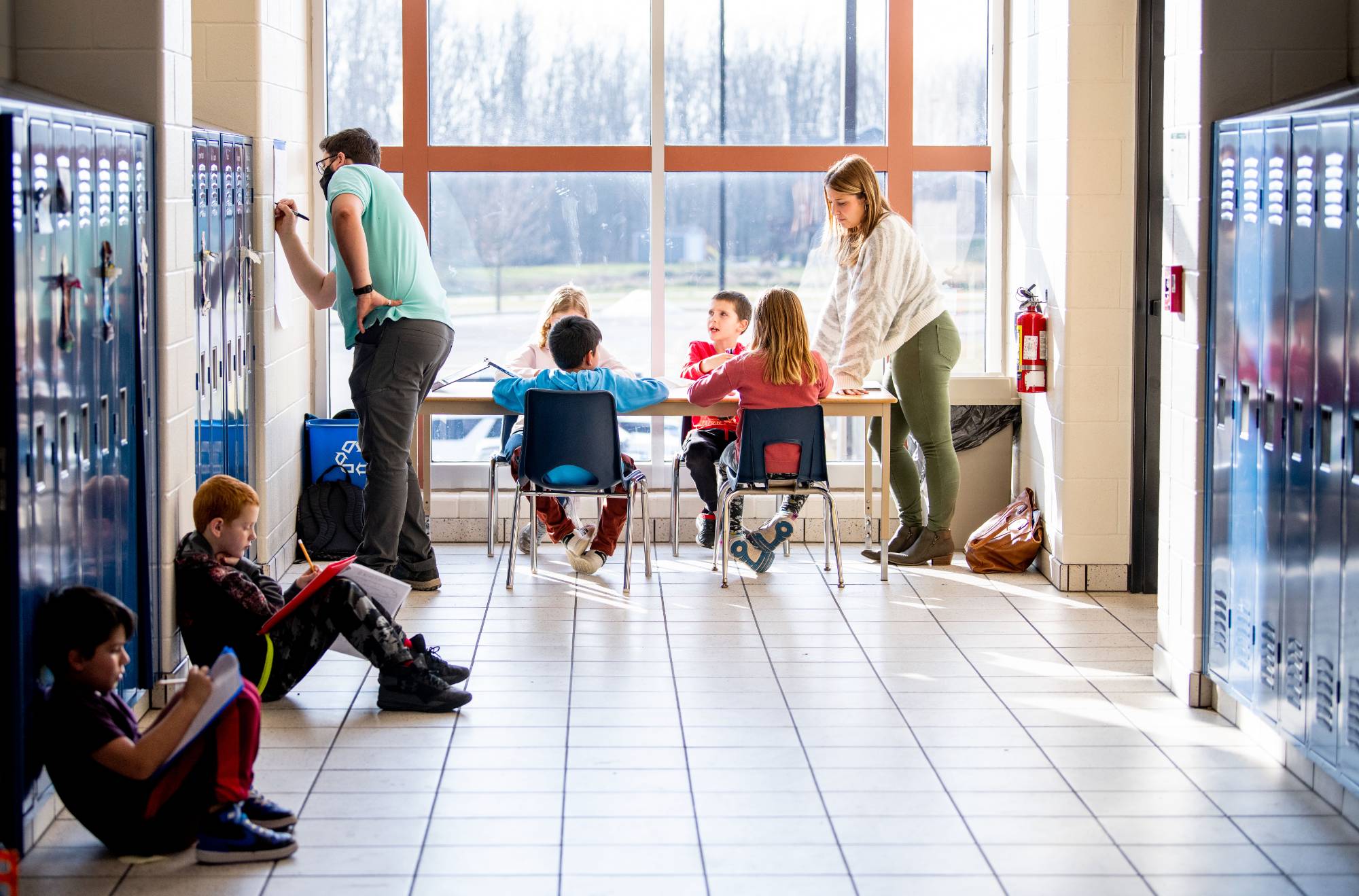 Person talking in class setting